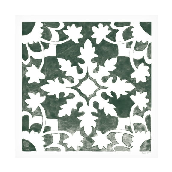 Mercedes Lopez Charro 'Andalusian Tile II Pine Green' Canvas Art