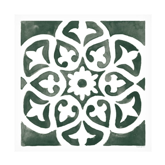 Mercedes Lopez Charro 'Andalusian Tile IV Pine Green' Canvas Art