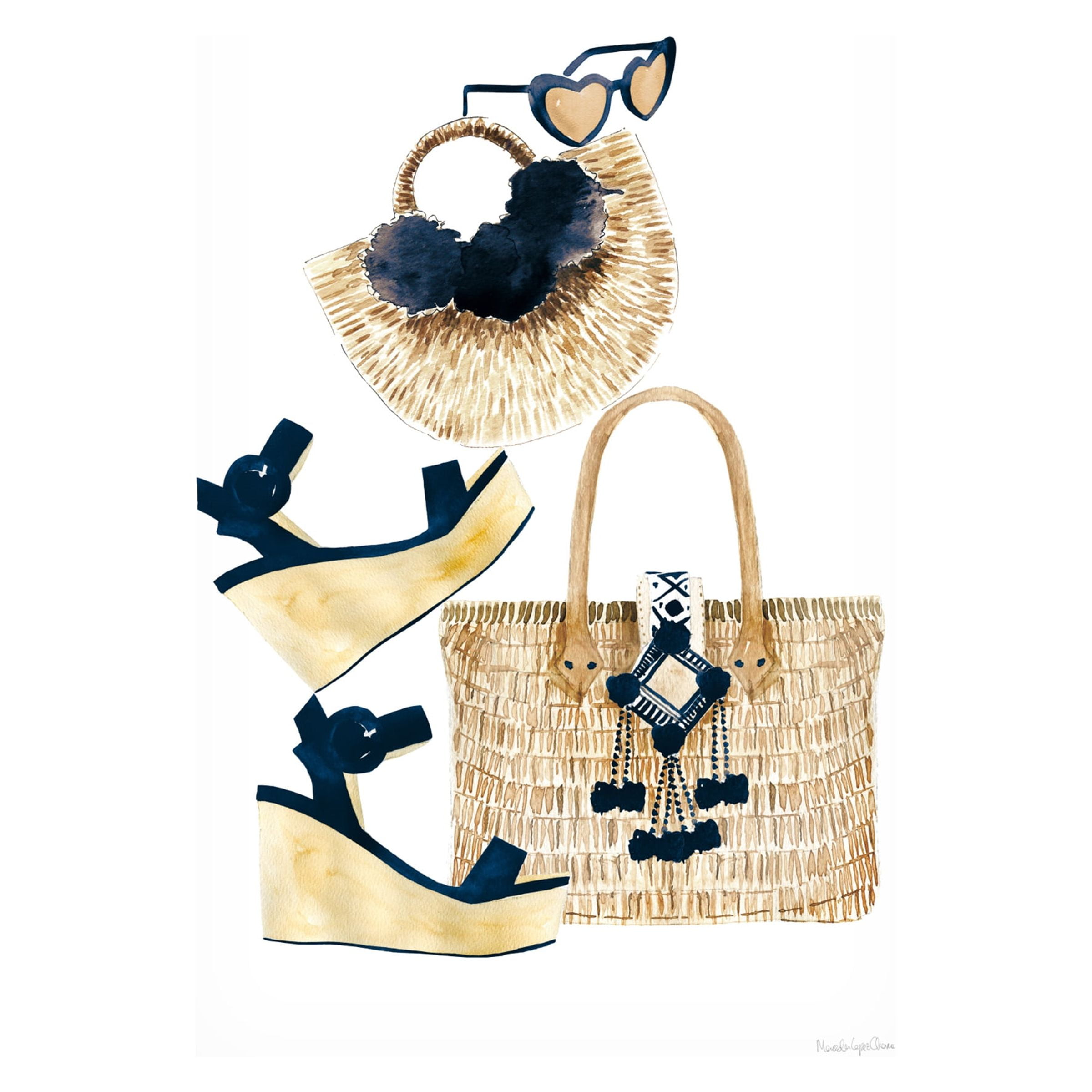 Mercedes Lopez Charro 'Beach Glam I Navy' Canvas Art