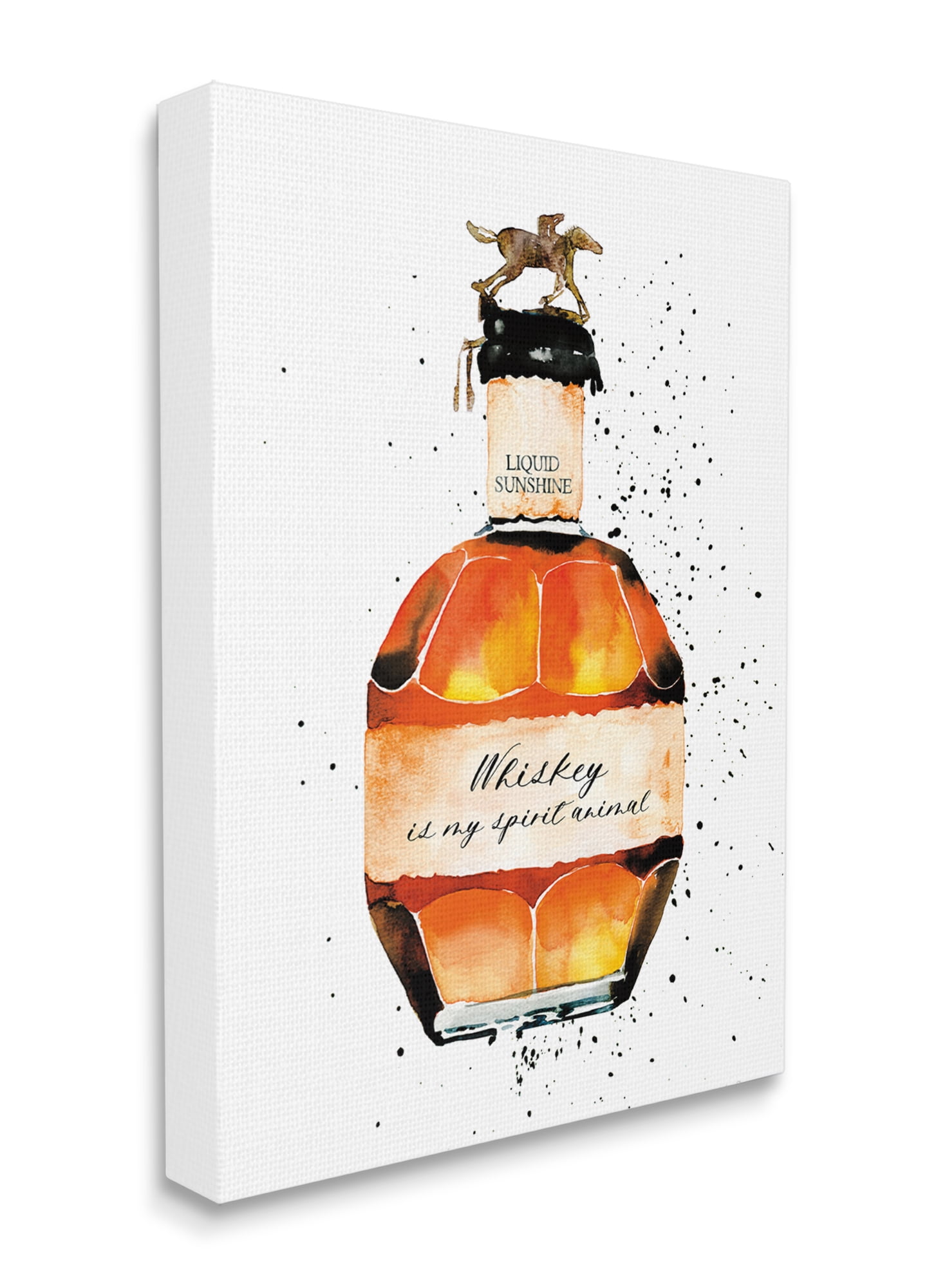 Mercedes Lopez Charro Industries Whiskey is My Spirit Animal Quote Liquor Bottle 10 in x 15 in Framed Painting Art Prints, by Stupell Home Décor