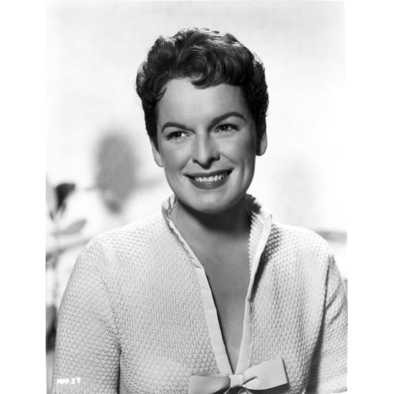 Mercedes McCambridge smiling in Black and White Photo Print (8 x 10)