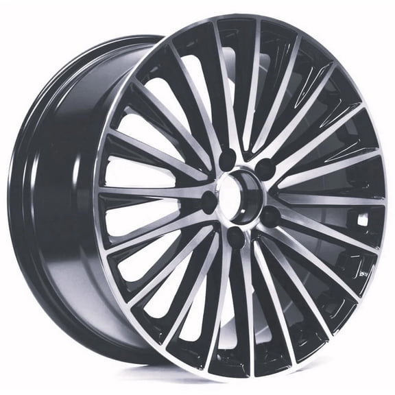 18x9.5 Alloy Wheels Set of 4 Mercedes Style Aftermarket Rims, Fits Mercedes-Benz C E S Class GLE GLC, 5-Lug Gloss Black Machined Face Finish