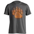 thumbnail image 1 of Mercer Bears Distressed Retro Paw Logo Charcoal Short Sleeve T-Shirt, 1 of 1