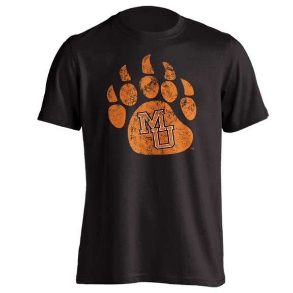 Mercer Bears Distressed Retro Paw Logo Short Sleeve T-Shirt