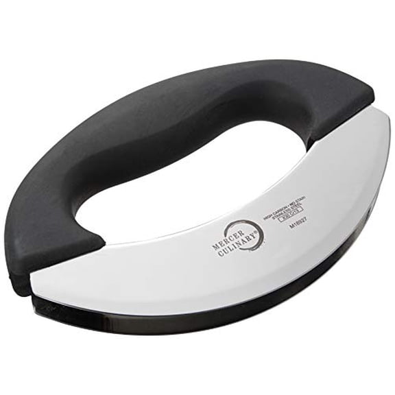 Mercer Culinary Double Blade Rocking Mezzaluna Knife with Handle, 7-Inch, Stainless Steel