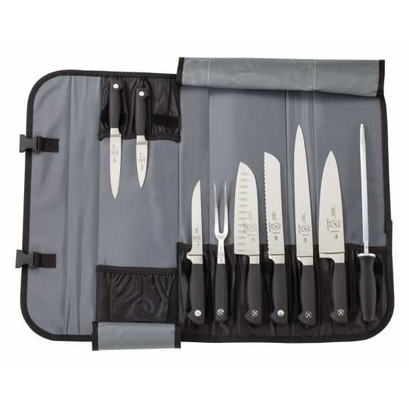 Mercer Culinary Genesis 10-Piece Forged Knife Set with Case, Steel/Black