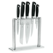 Mercer Culinary Genesis 6-Piece Forged Knife Block Set, Tempered Glass Block