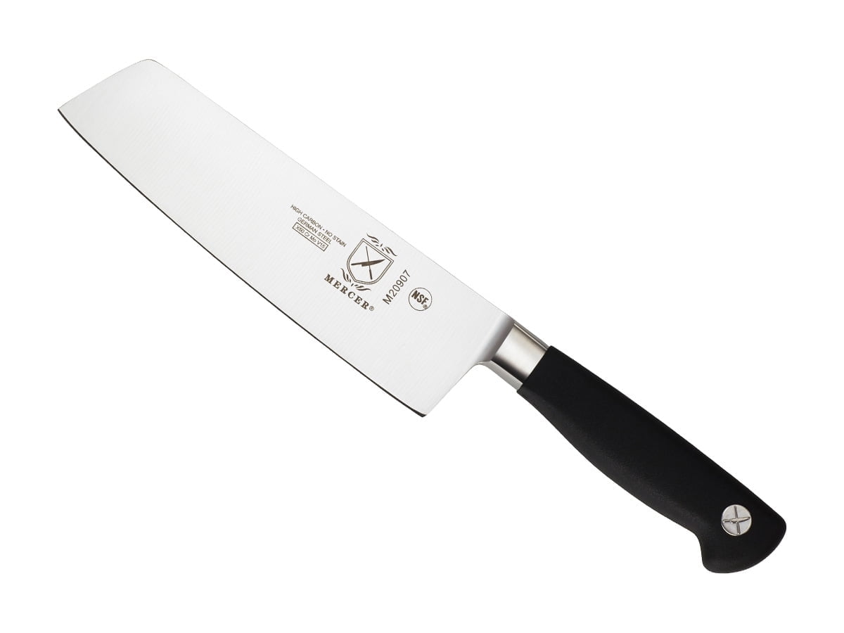 Mercer Culinary Genesis 7" Steel Nakiri Vegetable Knife, Black