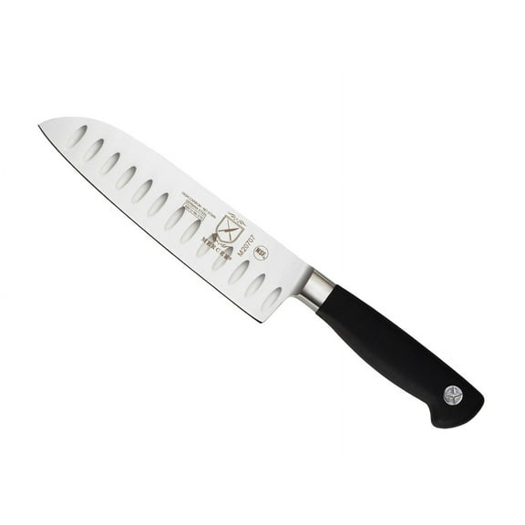 Mercer Culinary Genesis 7" Steel Santoku Knife, Black