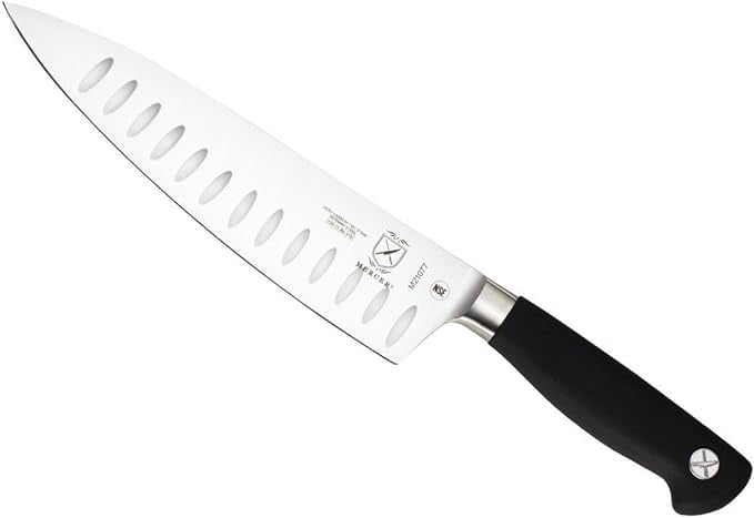 Mercer Culinary Genesis 8-Inch Granton Edge Steel Chef's Knife,Black ...