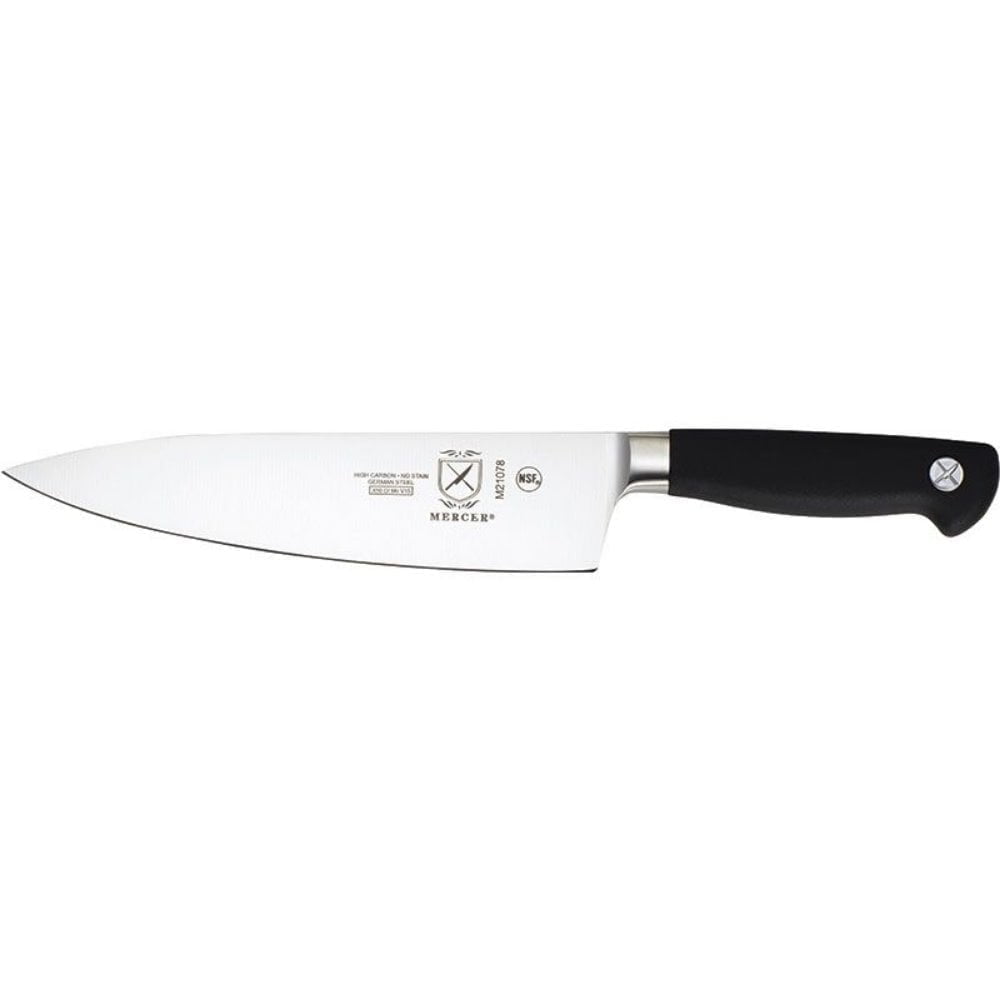 Mercer Culinary Genesis 8" Steel Short Bolster Chef's Knife, Black