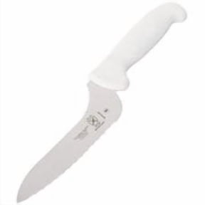 Mercer Culinary M18134 White 6 Offset Bread Knife with Wavy Edge"