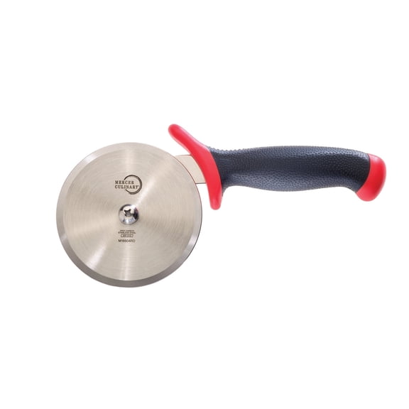 Mercer Culinary Millennia Pizza Cutter with Red Handle, 4 Inch Wheel, Stainless Steel