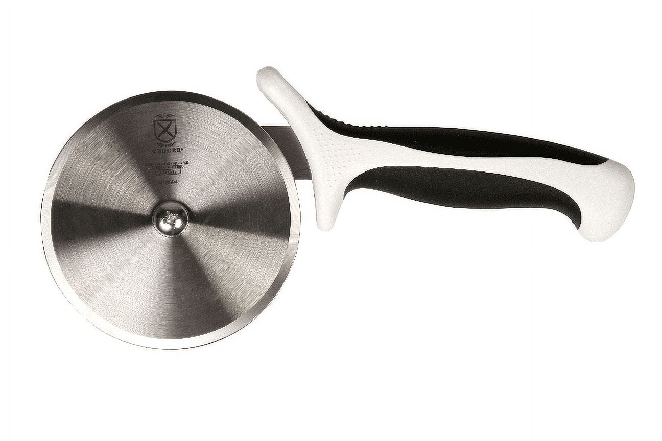 4-Inch High Carbon Steel Pizza Cutter with White Handle