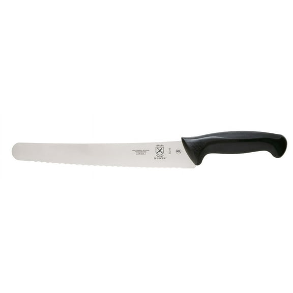 Mercer Culinary M23210 Millennia Wide Wavy Edge Bread Knife, 10-Inch, Black
