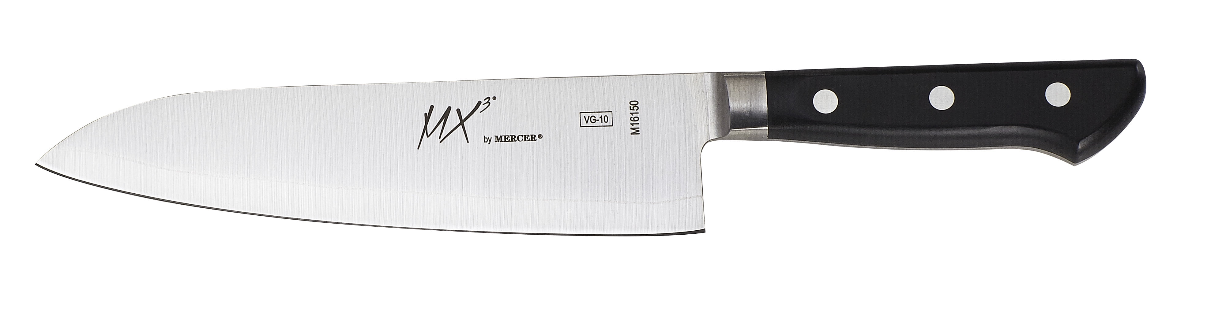 Mercer M16150 Culinary MX3 Premium San MAI VG-10 Steel Core Blade, 185mm, 7-Inch, Santoku Knife