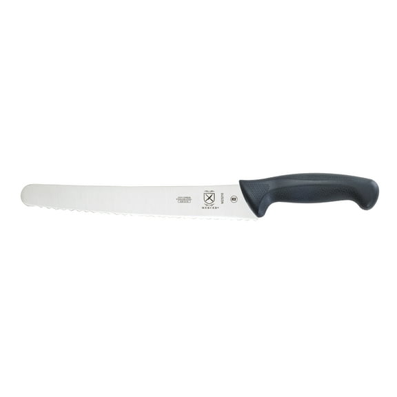 Mercer Culinary Millennia 10" Steel Wavy Edge Bread Knife, Black Handle