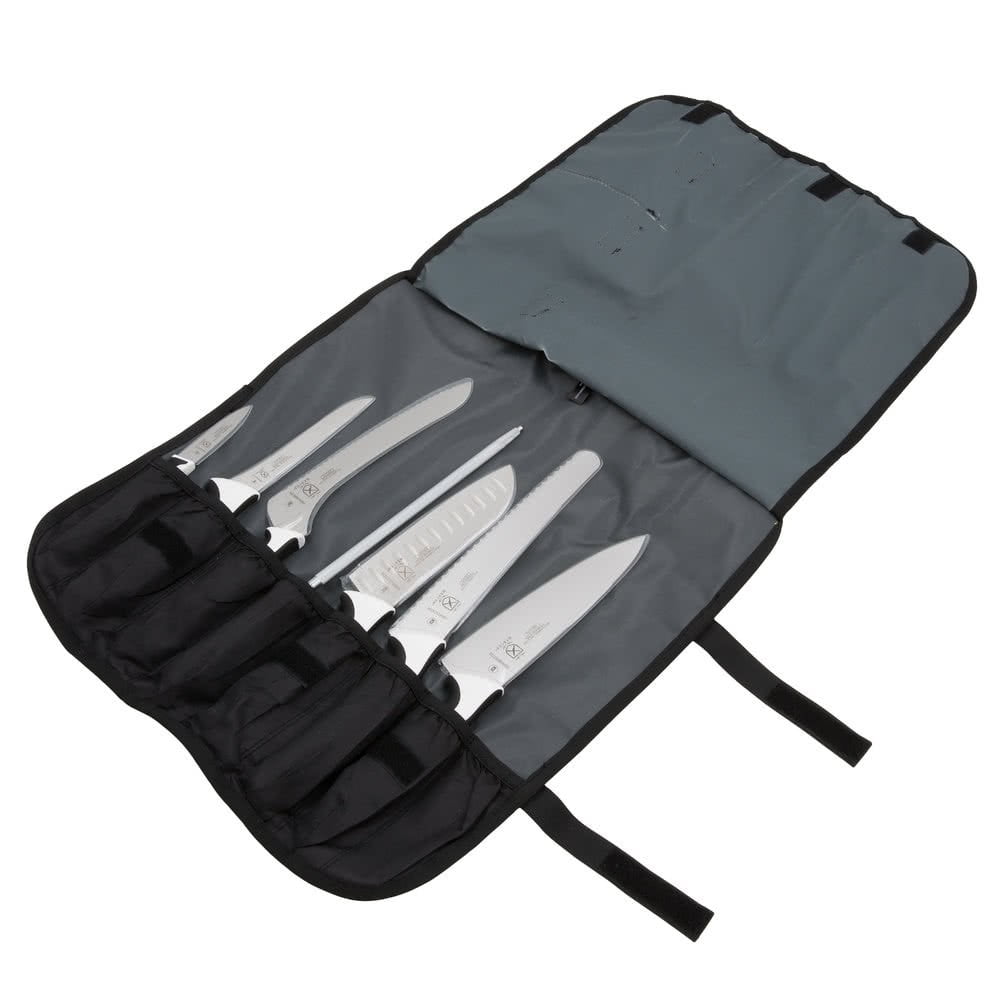 Mercer Culinary Millennia 8-Piece Knife Roll Set, White
