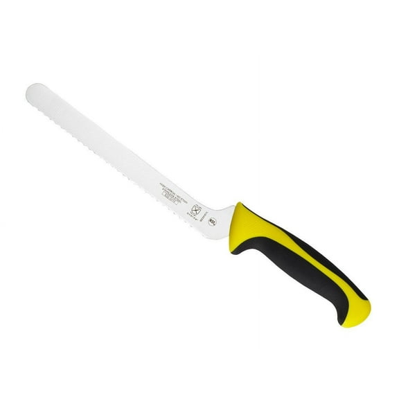 Mercer Culinary Millennia Color Handle Cutlery 8" Offset Bread Knife (Wavy Edge) Yellow CA2