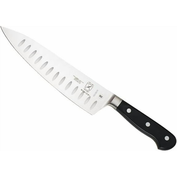 Mercer Culinary Renaissance Steel 8 Inch Granton Edge Slicing Knife, Black