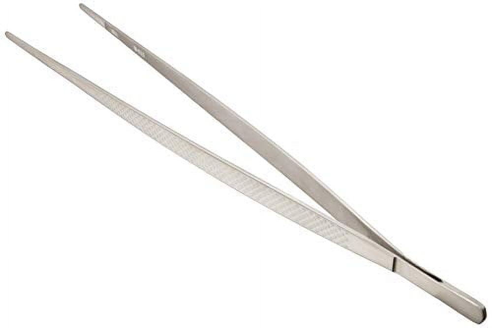 11.75" Stainless Steel Curved Tip Precision Plating Tongs