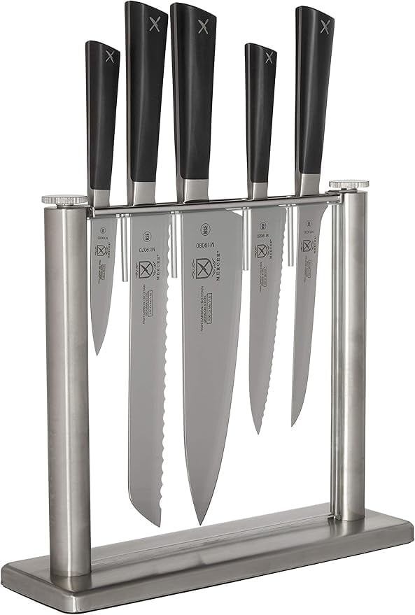 Mercer Culinary M19100 Zum 6 Piece Forged Block Set, Stainless Steel/Glass