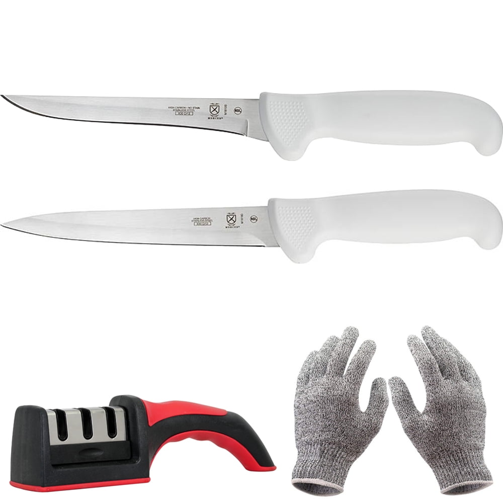 Mercer Cutlery M18100 6 inch Boning Knife Bundle with Deco Gear Food Grade  Kitchen Safety Cut Resistant Stretch Fit Gloves 