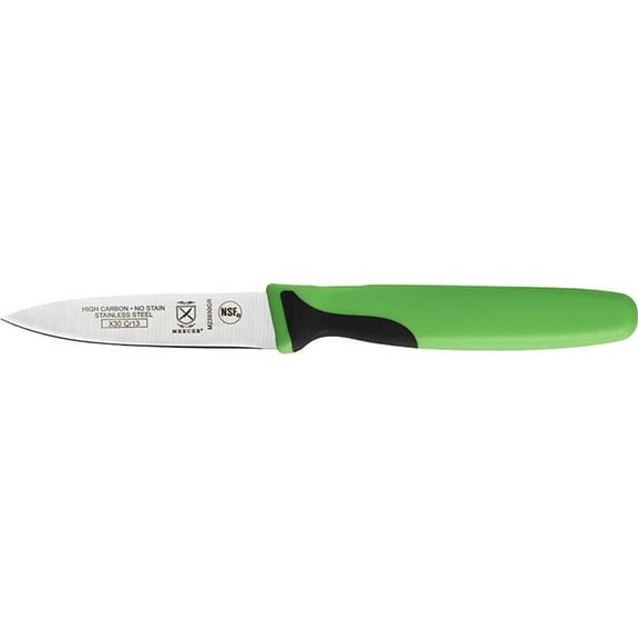 Mercer Cutlery Paring Knife,3 in Blade,Green Handle M23930GR