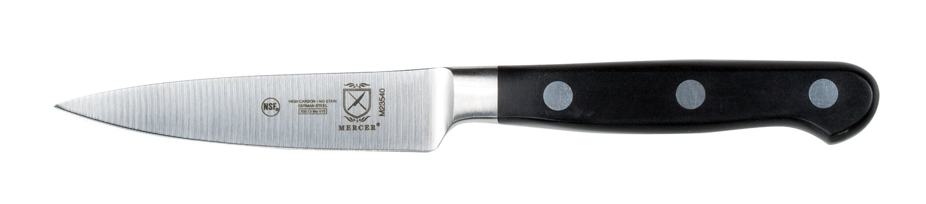 Mercer Cutlery Renaissance 3.5 Paring Knife, Black Delrin Handles