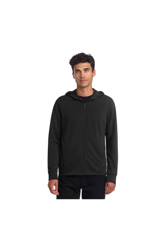 Unisex Double-Knit Full-Zip Hoodie | Zip Up Sweatshirt for Men & Women, Casual Hooded Jacket for Work - Deep Black 3XL