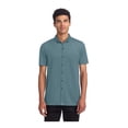 thumbnail image 1 of MERCER+METTLE Unisex Stretch Pique Full-Button Polo | Button Down Collared Shirt for Men & Women, Business Casual Shirt - Parisian Blue Heather 4XL, 1 of 4