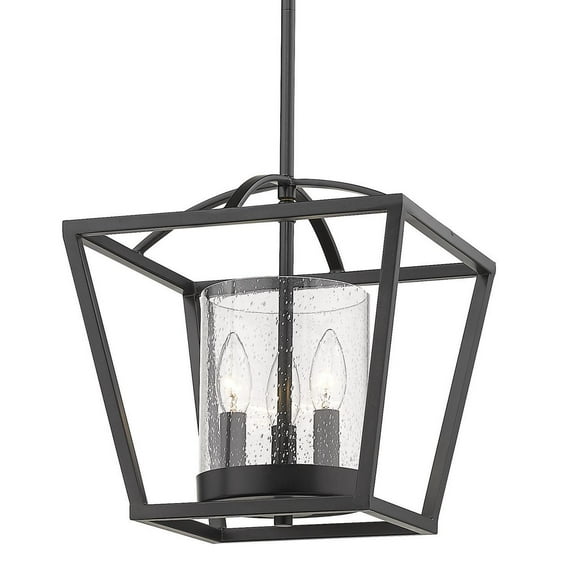 Golden Lighting Mercer 3-light Chandelier in Matte Black