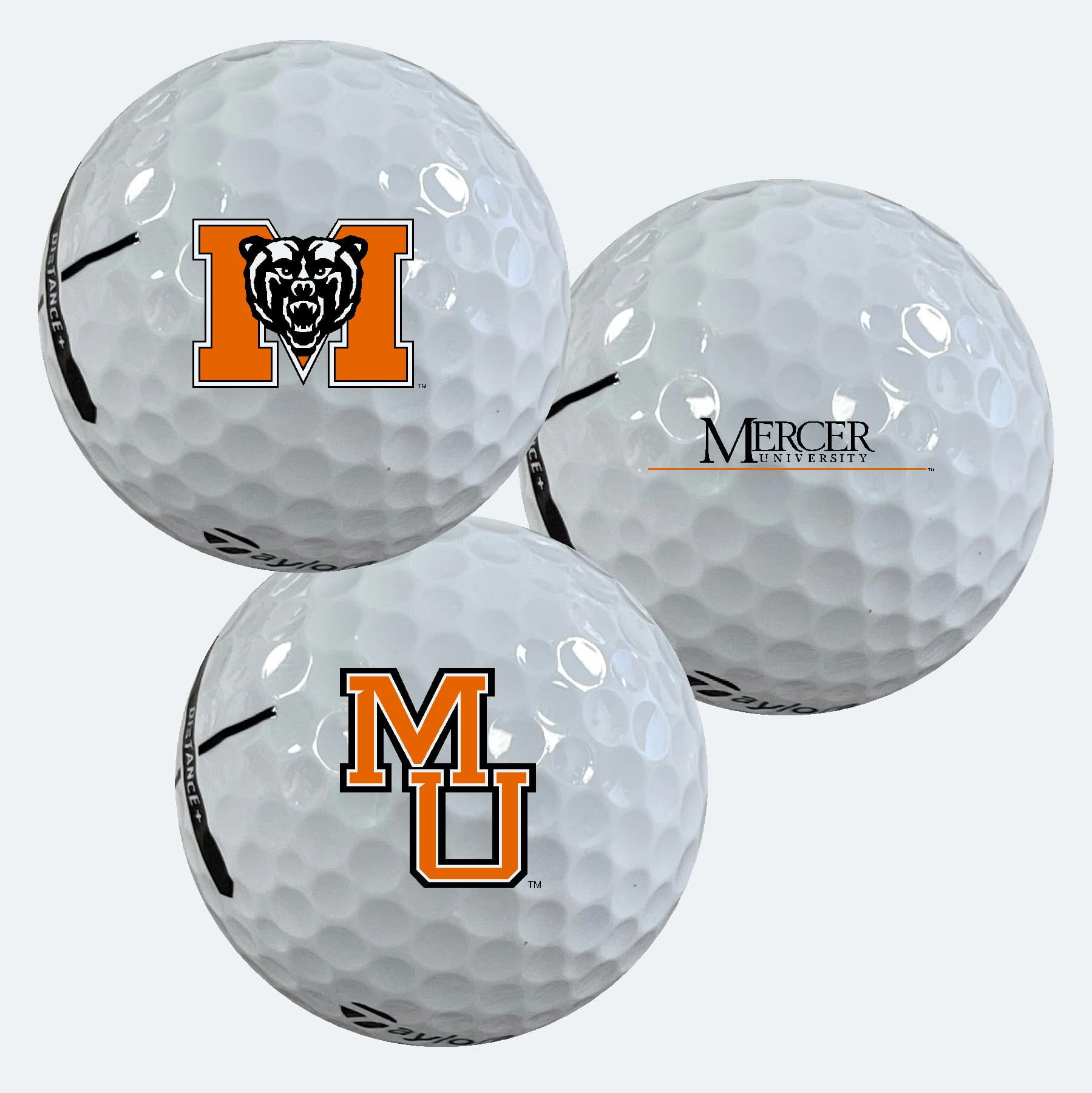 Mercer University Bears Logo Edition Taylormade Distance+ Golf Balls 12-Pack (Dozen)