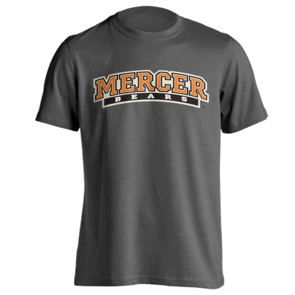 Mercer University Bears MU Classic Arch Team Name Short Sleeve T-Shirt (Charcoal, L)