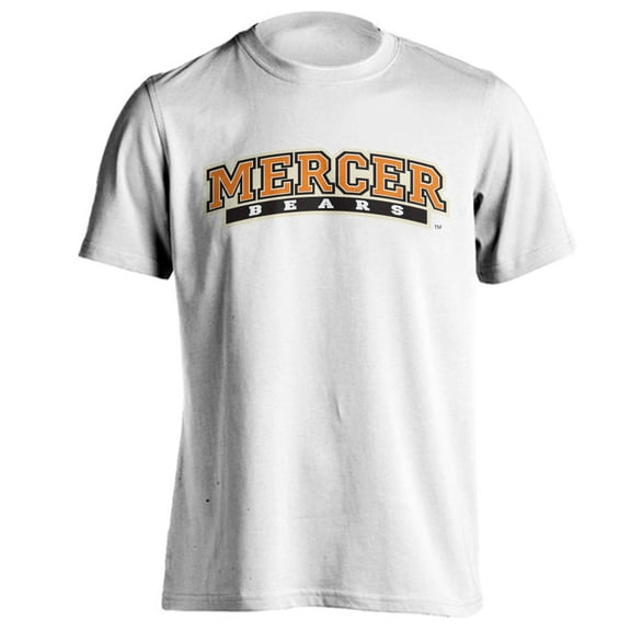 Mercer University Bears MU Classic Arch Team Name Short Sleeve T-Shirt (White, 3XL)