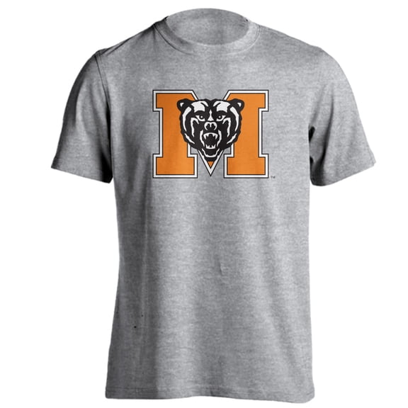 Mercer University Bears MU Football Block "M" Short Sleeve Shirt (Athletic Heather, M)