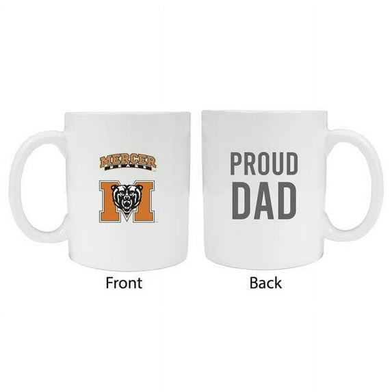 Mercer University Proud Dad White Ceramic Coffee Mug - Pack of 2