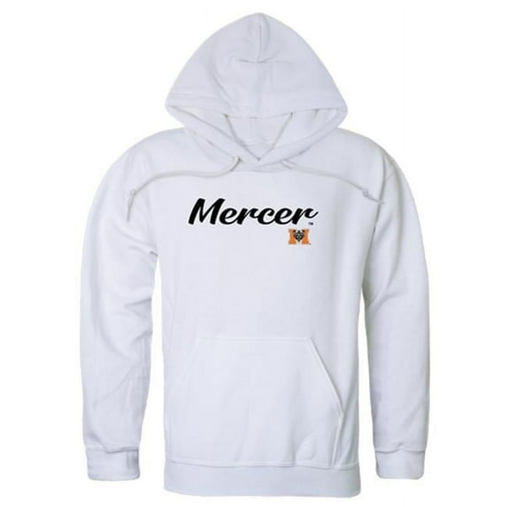 Mercer University Script Hoodie, White - Large