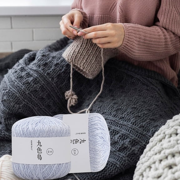 Mercerized Lace Fine Crochet Yarn Per Skein Soft Glossy Woven Thread Warm Hand Knitting Supply For Sweater Hat Scarf Doll Bag Table Mat Craft For Experienced Weavers