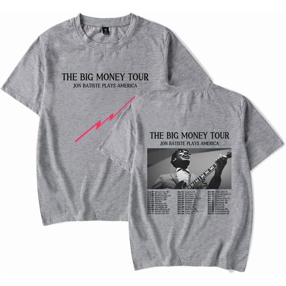 Merch Jon Batiste The Big Money America Tour T-shirt unisex classic pure cotton short sleeved,XXXXL,04