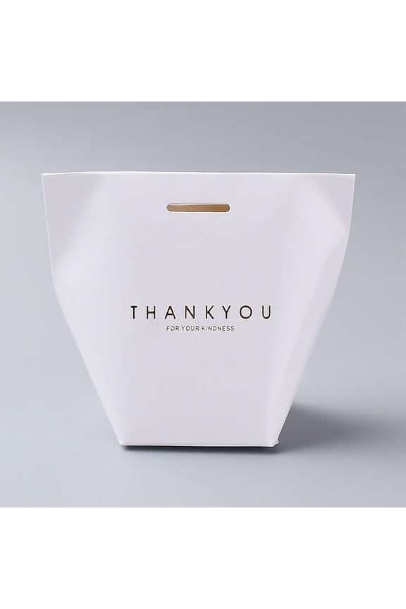Merchandise Bags Paper Retail Shopping Bags Collapsible with Handles for Boutique Retail Gift Bags Clothes Party Favors Rectangle with Word White 20.5x11.9x0.06cm Paper