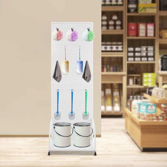 Merchandise Display Rack, Pegboard Display Stand, Retail Pegboard Rack 60x35x170cm