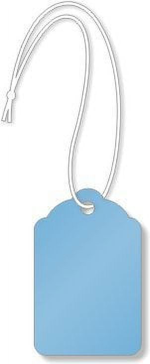 Merchandise Tags, Dark Blue #6 (1-7/8" x 1-1/4"), Hole-with String - Box of 1,000 Tags