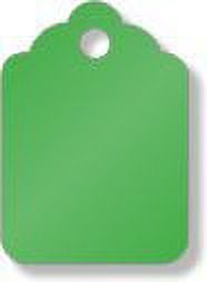 Merchandise Tags, Dark Green #8 (2-7/8" x 1-3/4"), Hole-No String - Box of 1,000 Tags