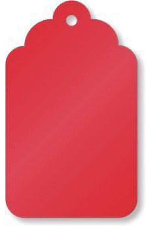 Merchandise Tags, Red #8 (2-7/8" x 1-3/4"), Hole-No String - Box of 1,000 Tags