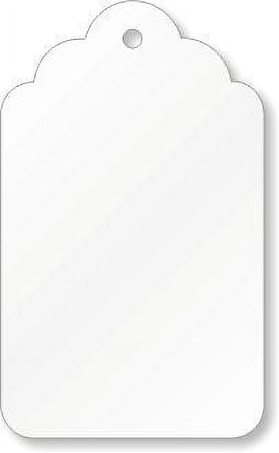 Merchandise Tags, White #3 (1-1/4" x 7/8"), Hole-No String - Box of 1,000 Tags
