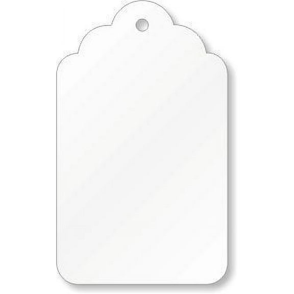 Merchandise Tags, White #3 (1-1/4" x 7/8"), Hole-No String - Box of 1,000 Tags