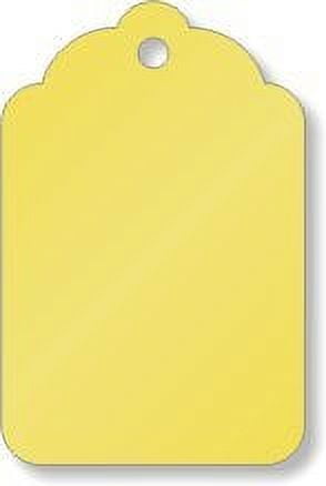 Merchandise Tags, Yellow #8 (2-7/8" x 1-3/4"), Hole-No String - Box of 1,000 Tags