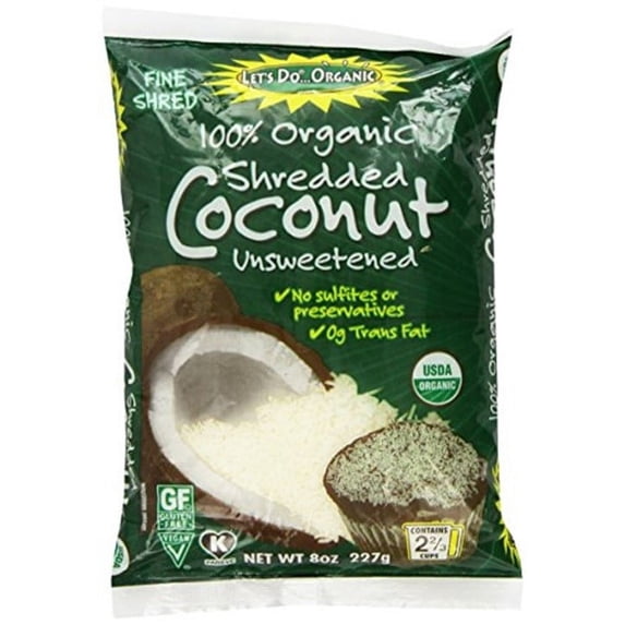 LET'S DO ORGANICS, SHREDDED COCONUT,OG1 8 OZ