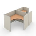 thumbnail image 1 of OFM RiZe Series 47" x 60" 2-Unit Full Vinyl Panels Workstation Kit, 1 x 2 Configuration, Beige with Maple Desk, 1 of 4